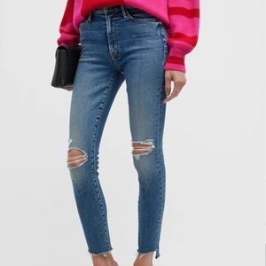 MOTHER jeans, The Stunner Ankle Fray Distressed Skinny Jeans